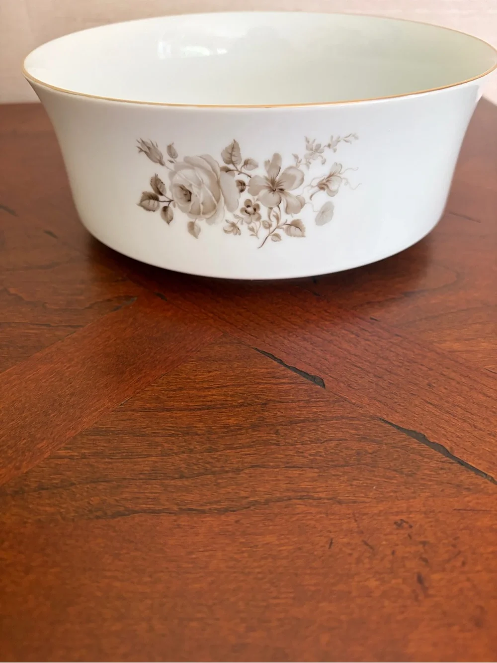 Vintage Johann Haviland Twilight Rose Round Vegetable Bowl, Bavaria Germany